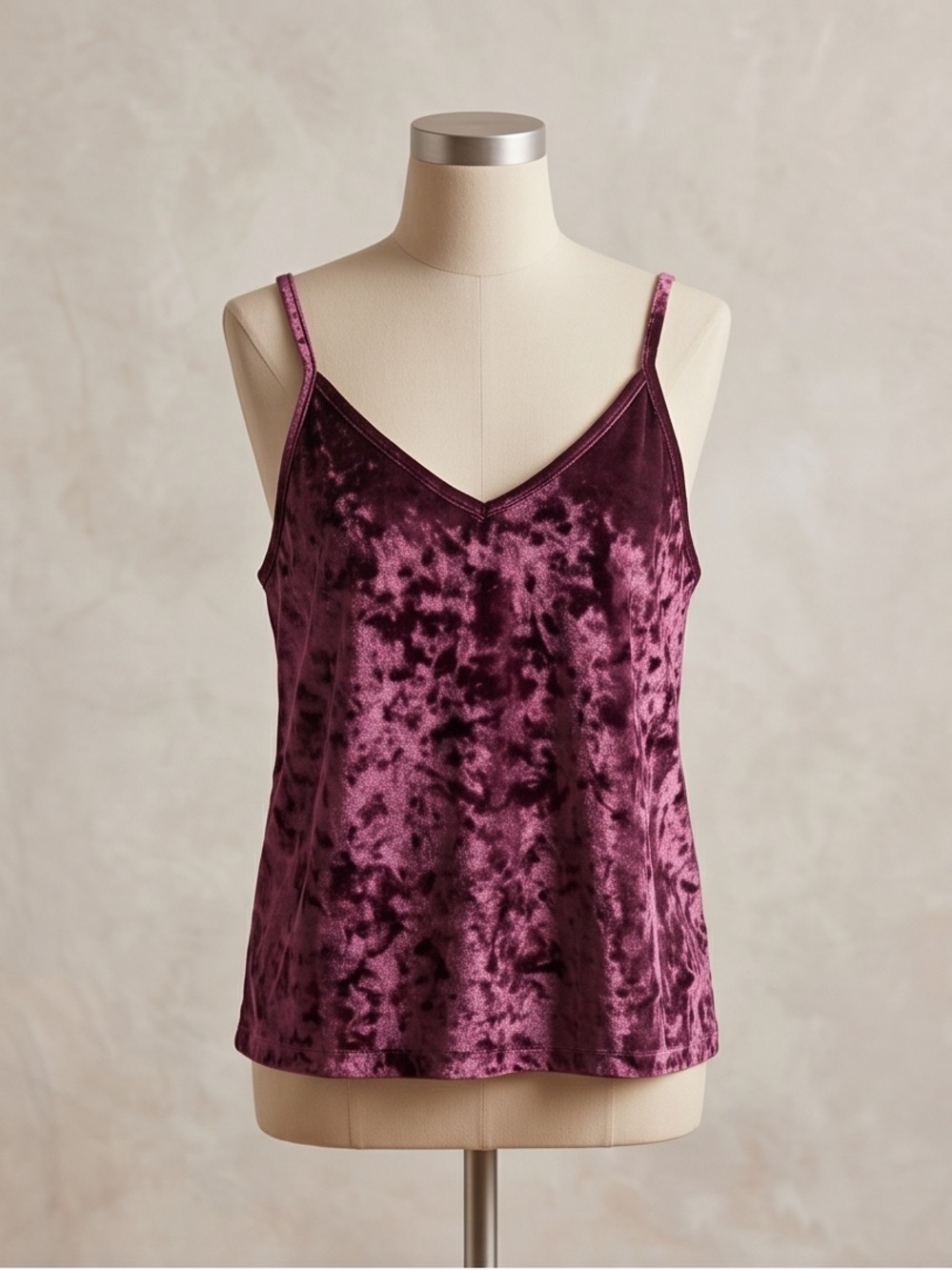 PINK Victoria's Secret Crushed Velvet V-Neck Cami - Plum